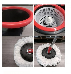 Set complet mop rotativ 360° cu găleată și storcător – microfibră super-absorbantă, depozitare ușoară - Img 2