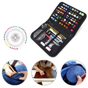 Set consumabile si accesorii pentru cusut 129 piese, Negru - Img 5