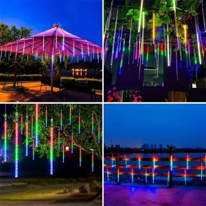 Set cu 3 Instalatii Luminoase Craciun cu 8 Meteori, 4m Lungime Instalatie, 50 cm Lungime Meteor, Lumina Alba Calda/Rece, Albastra sau Multicolora - Img 15