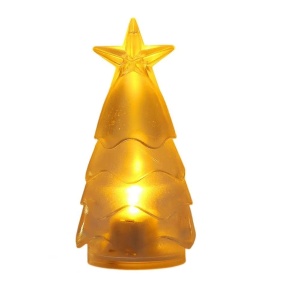Set cu 6 Lumanari LED Decorative in forma de Bradut de Craciun, Lungime 9cm, Lumina Alba/Galbena - Img 5