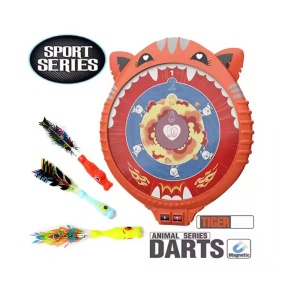 Set Darts pentru copii 3 ani+, cu tabla magnetica cu scor si 3 sageti cu magnet, 25.5x30x2.5 cm, Albastru/Galben/Rosu/Verde - Img 2