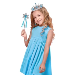 Set de joaca pentru fete cu pantofi bleu & accesorii de printesa - Img 2