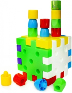 Set de joaca Quercetti Qubo Cuburi de construit pentru copii de peste 1 an, multicolor - Img 3