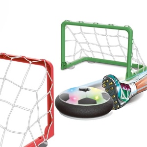 Set masa de fotbal Air Hover cu 2 porti si lumina, varsta 3+ ani, 31x8x21cm, verde-rosu - Img 2