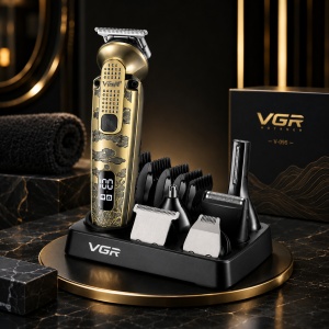Set profesional de tuns si ingrijire 8 în 1 VGR V-095, Statie de incarcare, Trimmer, Aparat de tuns, Aparat de ras si accesorii multiple - Img 4