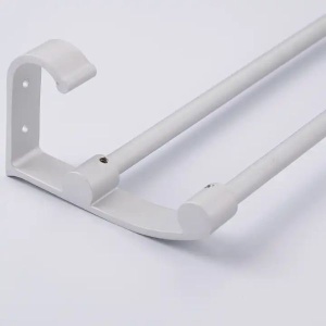 Suport dublu pentru prosoape din aluminiu solid, 60x11cm, Argintiu - Img 6