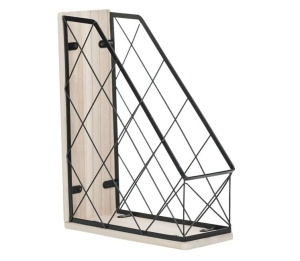 Suport metalic pentru dosare cu baza din lemn, Dimensiune 27.5x10x34cm