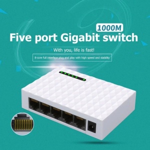 Switch internet cu 5 Porturi, JH01 Plug and Play, 100/1000Mbps, auto MDI/MDIX, alb - Img 6