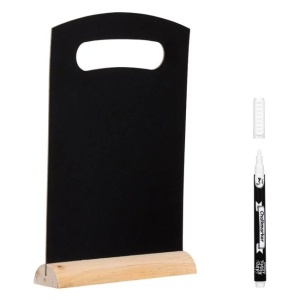 Tabla decorativa neagra pentru notat, cu carioca tip creta lichida pe baza de apa, 21x33.5 cm, negru - Img 1