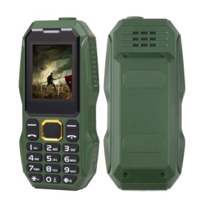 Telefon Militar cu ecran de 1.8", Dual Sim cu Carcasa Antisoc, Acumulator de mare putere 5800mah, Lanterna, Radio, Slot Sim, Verde - Img 1