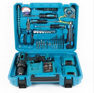 Trusa cu bormasina electrica portabila, 2 acumulatori 36V, 30 accesorii incluse - Img 3