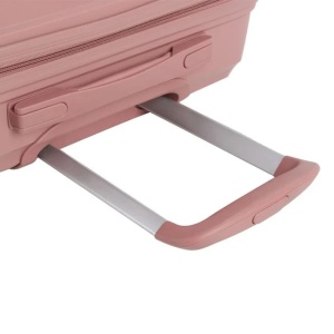 Valiza - Troler, Model cu dungi reliefate, Capacitate 33L, Culoare roz - Img 4