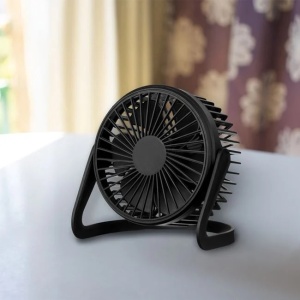 Ventilator de masa cu incarcare USB, Dimensiune 14x11x15cm, Negru - Img 2