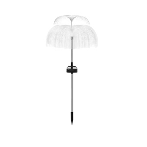 2 x Lampa solara decorativa, tip meduza, pentru gradina, cu lumina LED RGB, fibra optica, 7 culori - Img 1