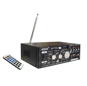 Amplificator Bass profesional tip statie T110, cu bluetooth, radio FM si telecomanda, negru - Img 2