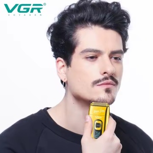 Aparat de barbierit electric, fara fir, VGR V-332, afisaj LED, argintiu/auriu - Img 9