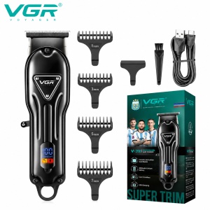 Aparat de tuns fara fir VGR V-298, 4 Distantiere, Afisaj LED, Acumulator 1500mAh/Autonomie mare, Negru - Img 2