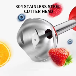 Blender de mana 4 in 1, NF-8008S, 500W, cu 4 accesorii, tel, bol de 600ml, cana de 500ml, 2 viteze, 37 cm, ABS si inox, rosu-argintiu - Img 2