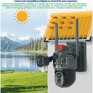 Camera de supraveghere cu panou solar V380 PRO - Conectivitate 4G LTE cu Cartela SIM - 12MP 4K Ultra HD - Img 5