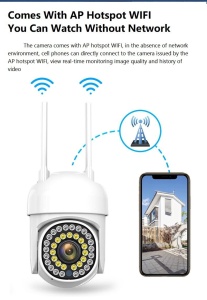 Camera de supraveghere IP CCTV smart de 2MP, Wi-Fi, senzor lumina si miscare, infrarosu, alerte, alba - Img 6