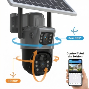 Camera de supraveghere Solara V380 PRO, Conectivitate 4G LTE cu Cartela SIM, 2 Lentile, PTZ Rotativ, 9MP Ultra HD - Img 5