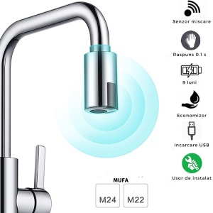 Cap robinet cu senzor de miscare si functie economizor si aerator, reactie 0.1 secunde - Img 3