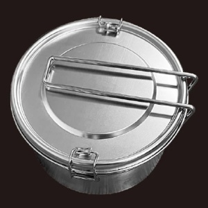 Caserola din otel inoxidabil cu 2 compartimente, capac si 3 puncte de inchidere, Capacitate 1L - Img 4