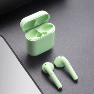 Casti bluetooth fara fir, inear, i12 TWS verde - Img 3