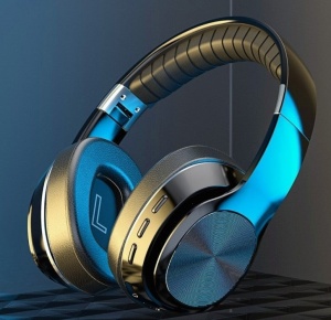 Casti wireless over the ear, pliabile, bluetooth, microfon, autonomie 11h, radio, HiFi, noise canceling, negru - Img 5