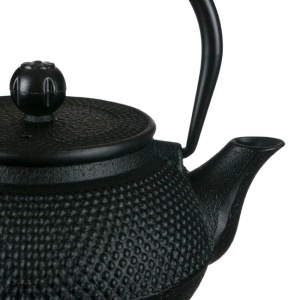 Ceainic din fonta, design in relief, capacitate 600ml, negru - Img 3