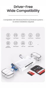 Cititor de Carduri de memorie SD, MicroSD/TF cu USB, USB Type-C 3.1, Micro USB - Img 16