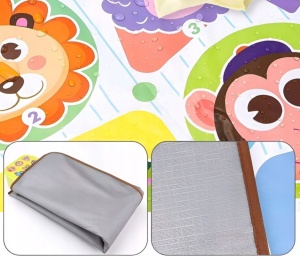 Covor muzical pentru copii 2 ani+, cu anumale, impermeabil, 82x65 cm, multicolor - Img 4