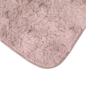 Covoras decorativ, cu aspect de blanita cu fire lungi, interior cu suprafata antiderapanta, 130x90 cm, roz - Img 2