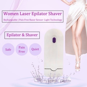 Epilator electric pentru femei, fara fir, 2 in 1, pentru fata si corp, tehnologie Sensa-Light, alb-mov - Img 6