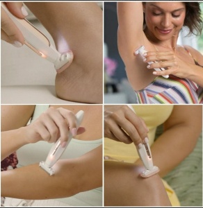 Epilator pentru corp, 3 capete interschimbabile, Reincarcare prin USB, Design elegant, Roz - Img 2