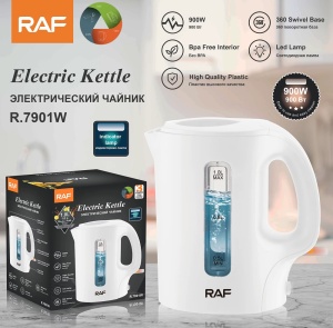 Fierbator electric, RAF, 900W, capacitate 1L, alb/negru - Img 1