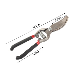 Foarfeca pentru gradina, din otel forjat, lungime totala de 20.5cm, lama de 5.5cm, argintiu-negru - Img 8