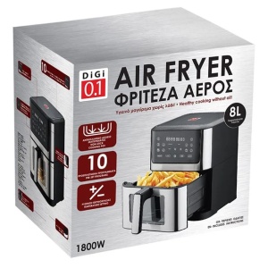 Friteuza cu aer cald, Air Fryer, ecran tactil led, putere 1800W, capacitate 8L, negru - Img 3