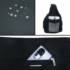 Geanta pentru scutece, din poliester, impermeabila, dimensiuni 56x18x28cm, negru - Img 2