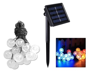 Ghirlanda Solara cu 20 LED-uri RGB, IP44, 4.85m, Cablu Negru - Img 2