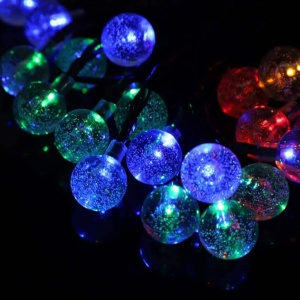 Ghirlanda solara de gradina cu 20 LED-uri- Multicolor - Protectie IP44 - Lungime 4.85m - Img 3