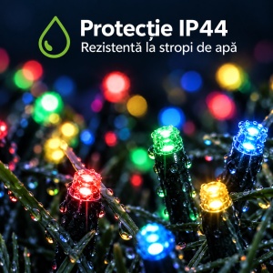 Instalatie Luminoasa tip Rola cu LED-uri, Pentru exterior/interior, Protectie IP44, 8 Programe, Lumina Multicolora - Img 3