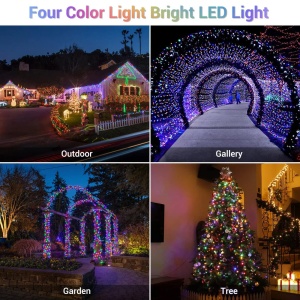 Instalatie Luminoasa tip Rola, Interior/Exterior, IP44, 8 Programe, 30/40/50/80/100m, cu 150/200/250/400/500 LED-uri, Lumina Multicolora - Img 8