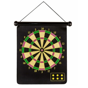 Joc de Darts, cu 6 sageti magnetice, tinta fata-verso, pliabila, cu agatatoare, copii 6 ani+, 40x37 cm, negru - Img 2