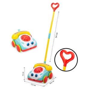 Jucarie de tras pentru copii 1 an+, telefon, plastic, 53x14x19.5cm, multicolor - Img 6