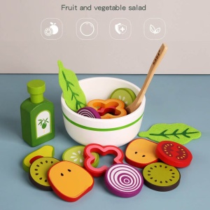 Jucarie educativa de rol cu fructe si legume cu 21 piese din lemn, pentru copii 3 ani+ - Img 7