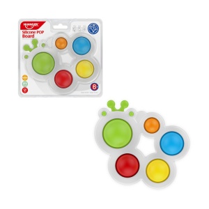 Jucarie pentru dezvoltarea abilitatilor ale bebelusilor, in forma de omida, Alb-Multicolor - Img 2