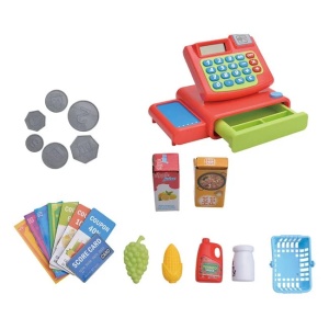 Jucarie tip casa de marcat supermarket, cu accesorii, din plastic - Img 2