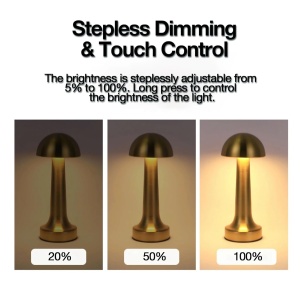 Lampa ambientala LED 3W, Baterie 1800mAh, Lumina calda 3000K, Design modern tip mushroom - Img 3
