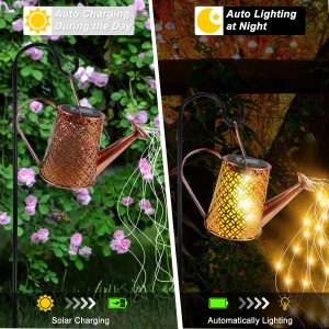 Lampa cu incarcare solara in forma de stropitoare pentru gradina - Img 7